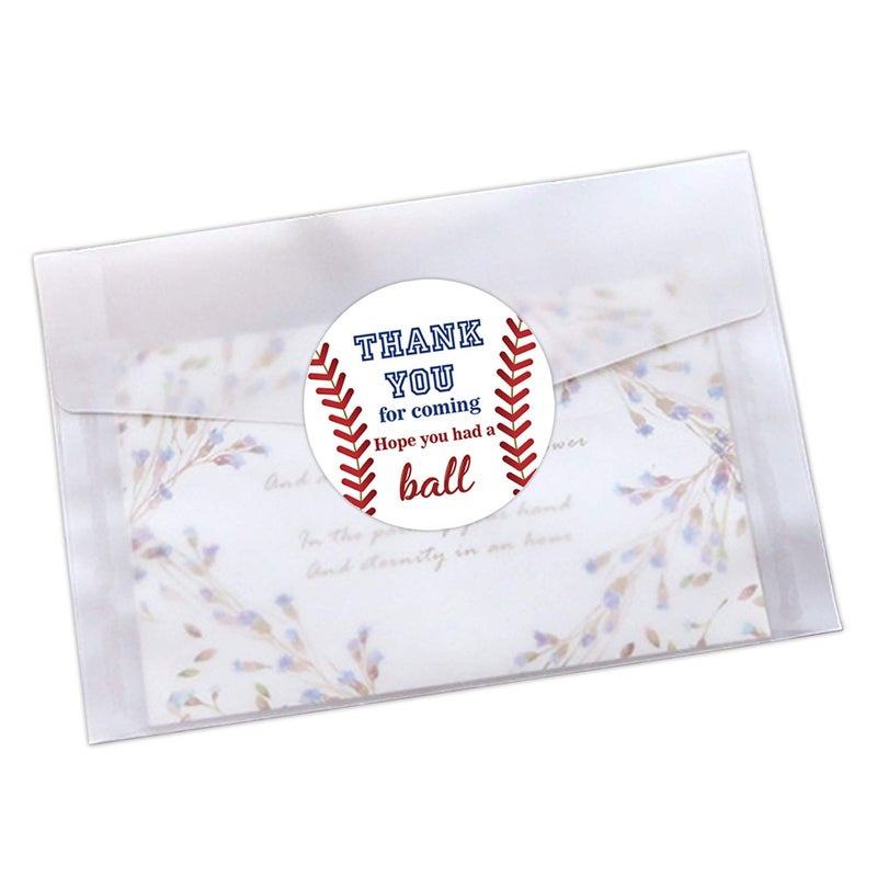 Mr.Mug 50 Baseball Stickers, Birthday Party Favor Thank You Label, Theme Party Supplies, 2 Inch - Image 5